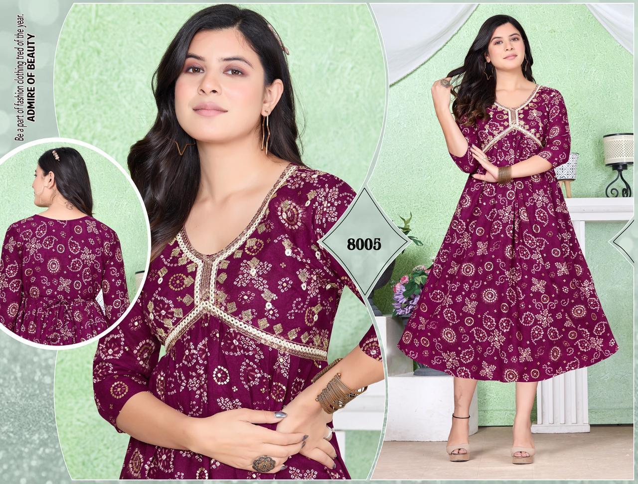 Be You By Golden Rayon Embroidery Alia Cut kurtis Catalog
